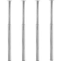 Berkfield Home Telescopic Table Legs 4 pcs Chrome 710 mm-1100 mm in Silver
