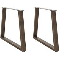 Berkfield Home Dining Table Legs V-Shape 2 pcs Natural Steel 100x(72-73.3) cm Steel in Brown