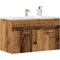 Berkfield Home Bathroom Sink Cabinet Old Wood 80x38.5x46 cm Engineered Wood in Brown