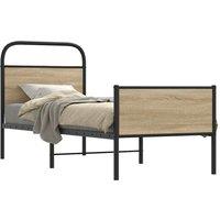 Berkfield Home Bed Frame without Mattress 75x190 cm Sonoma Oak Engineered Wood in Brown