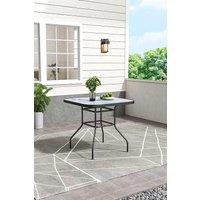 Tempered Glass Wood Grain Garden Dining Table