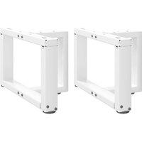 Berkfield Home Coffee Table Legs T-Shaped 2 pcs White 40x25x(30-31) cm Steel