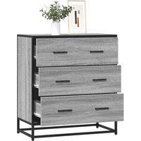 Berkfield Home Sideboard Grey Sonoma 68x35x76 cm Engineered Wood & Metal | Size: 68 x 35 x 76 cm