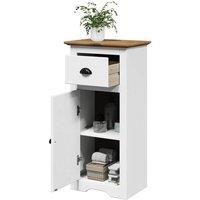 Berkfield Home Bathroom Cabinet BODO White & Brown 44x30x90 cm | Size: 44 x 30 x 90 cm