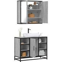 Berkfield Home 2 Piece Bathroom Furniture Set Grey Sonoma Engineered Wood