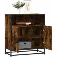 Berkfield Home Sideboard Smoked Oak 68x35x76 cm Engineered Wood in Brown | Size: 68 x 35 x 76 cm