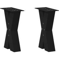 Berkfield Home Coffee Table Legs X-Shaped 2 pcs Black 38x(42-43) cm Steel