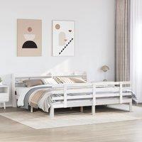 Berkfield Home Bed Frame with Headboard without Mattress White 180x200 cm Super King