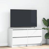 Berkfield Home TV Cabinet White 100x35x54 cm Engineered Wood | Size: 100 x 35 x 54 cm