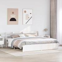 Berkfield Home Bed Frame with Headboard without Mattress White 200x200 cm