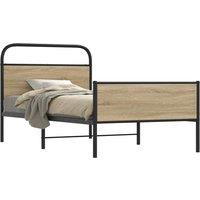 Berkfield Home Bed Frame without Mattress 90x200 cm Sonoma Oak Engineered Wood in Brown