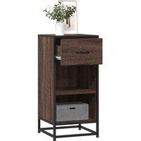 Berkfield Home Sideboard Brown Oak 35.5x35x76 cm Engineered Wood & Metal