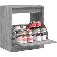 Berkfield Home Shoe Cabinet Grey Sonoma 60x42x69 cm Engineered Wood | Size: 60 x 42 x 69 cm