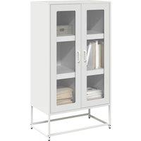 Berkfield Home Highboard White 68x39x123 cm Steel | Size: 68 x 39 x 123 cm