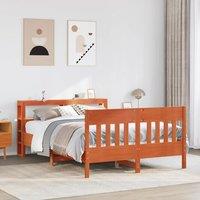 Berkfield Home Bed Frame without Mattress Wax Brown 150x200 cm King Size Solid Wood Pine