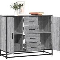 Berkfield Home Sideboard Grey Sonoma 92x35x76 cm Engineered Wood | Size: 92 x 35 x 76 cm