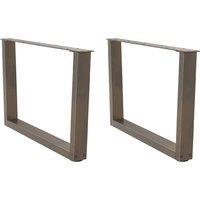 Berkfield Home Dining Table Legs V-Shape 2 pcs Natural Steel 70x(42-43.3) cm Steel in Brown
