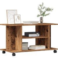 TV Cabinet with Castors Old Wood 80x40x45 cm Engineered Wood
