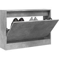 Berkfield Home Shoe Cabinet Concrete Grey 80x21x57 cm Engineered Wood | Size: 80 x 21 x 57 cm