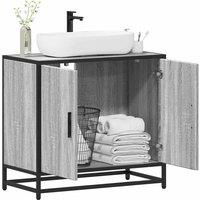 Berkfield Home Bathroom Sink Cabinet Grey Sonoma 65x33x60 cm Engineered Wood | Size: 65 x 33 x 60 cm