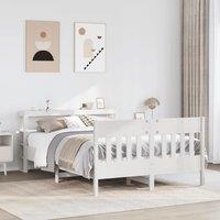 Bed Frame without Mattress White 140x190 cm Solid Wood Pine