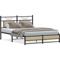 Berkfield Home Bed Frame without Mattress Sonoma Oak 140x190 cm Engineered Wood in Brown