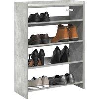 Berkfield Home Shoe Rack Concrete Grey 60x25x81 cm Engineered Wood | Size: 60 x 25 x 81 cm