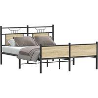 Berkfield Home Bed Frame without Mattress Sonoma Oak 140x190 cm Engineered Wood in Brown