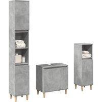 Berkfield Home 3 Piece Bathroom Furniture Set Concrete Grey Engineered Wood