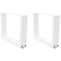 Dining Table Legs V-Shape 2 pcs White 60x(30-31.3) cm Steel