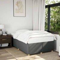 Berkfield Home Bed Frame without Mattress Dark GreyDouble Fabric in Grey | Size: Double