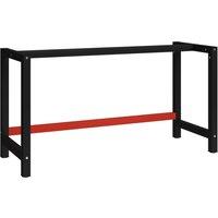 Berkfield Home Work Bench Frame Metal 150x57x79 cm Black & Red | Size: 150 x 57 x 79 cm