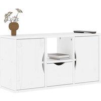 Berkfield Home TV Cabinet with Drawer ODDA White 79x24x40 cm Solid Wood Pine | Size: 79 x 24 x 40 cm