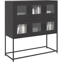 Berkfield Home Sideboard Black 100.5x39x107 cm Cold-rolled Steel