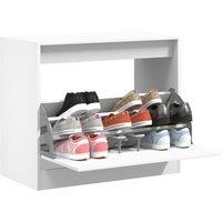 Berkfield Home Shoe Cabinet White 80x42x69 cm Engineered Wood | Size: 80 x 42 x 69 cm