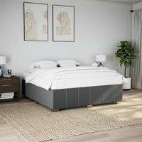 Berkfield Home Bed Frame without Mattress Dark Grey Super King Fabric