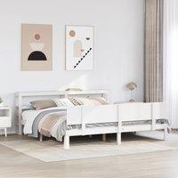Berkfield Home Bed Frame with Headboard without Mattress White 200x200 cm