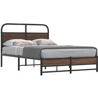 Bed Frame without Mattress 140x190 cm Brown Oak Engineered Wood