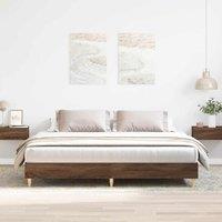 Bed Frame without Mattress Brown Oak 160x200cm Engineered Wood