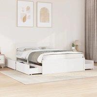 Berkfield Home Bed Frame without Mattress White 120x200 cm Solid Wood Pine | Size: Small Double