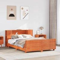 Bed Frame without Mattress Wax Brown 140x200 cm Solid Wood Pine
