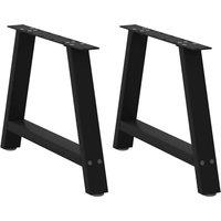 Berkfield Home Coffee Table Legs A-Shaped 2 pcs Black 70x(42-43) cm Steel in Black