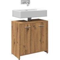 Berkfield Home Bathroom Sink Cabinet Artisan Oak 60x33x60 cm Engineered Wood in Brown | Size: 60 x 33 x 60 cm