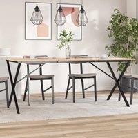 Berkfield Home Dining Table Legs X-Frame 160x80x73 cm Steel in Black | Size: 160 x 80 x 73 cm