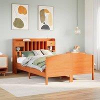 Berkfield Home Bookcase Bed without Mattress Wax Brown 140x200cm Solid Wood Pine | Size: 140x200 cm