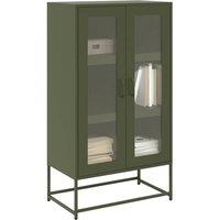 Berkfield Home Highboard Olive Green 68x39x123 cm Steel | Size: 68 x 39 x 123 cm