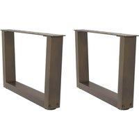 Berkfield Home Dining Table Legs V-Shape 2 pcs Natural Steel 60x(30-31.3) cm Steel in Brown