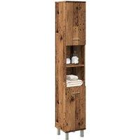 Berkfield Home Bathroom Cabinet Old Wood 30x30x179 cm Engineered Wood in Brown | Size: 30 x 30 x 179 cm