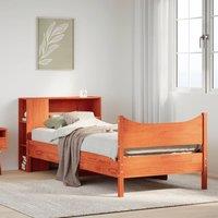 Bed Frame without Mattress Wax Brown 75x190 cm Small Single Solid Wood Pine