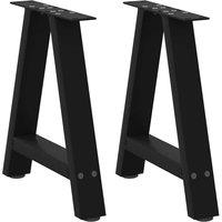Berkfield Home Coffee Table Legs A-Shaped 2 pcs Black 50x(42-43) cm Steel in Black